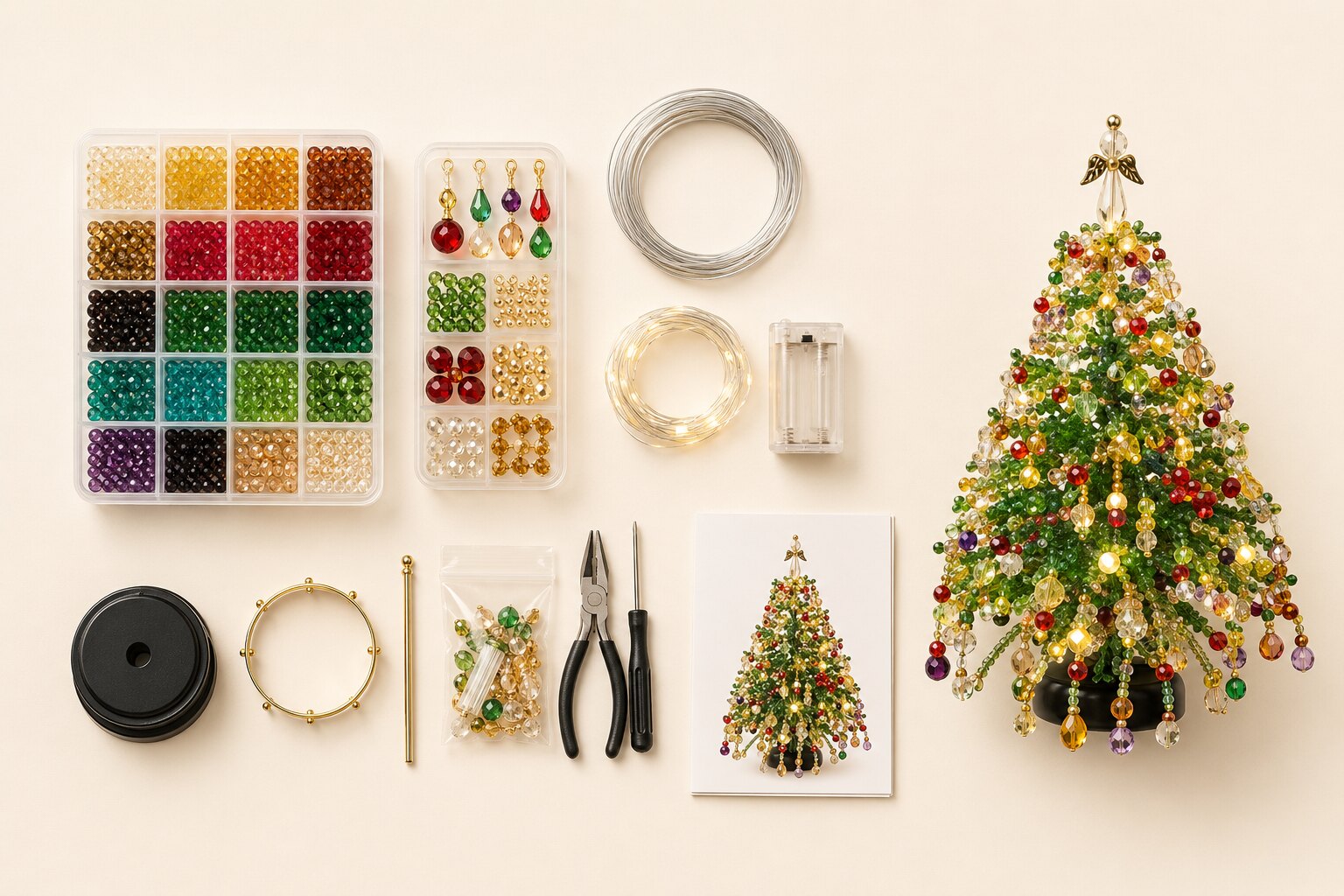Everything included with the Hallowlight Tree kit